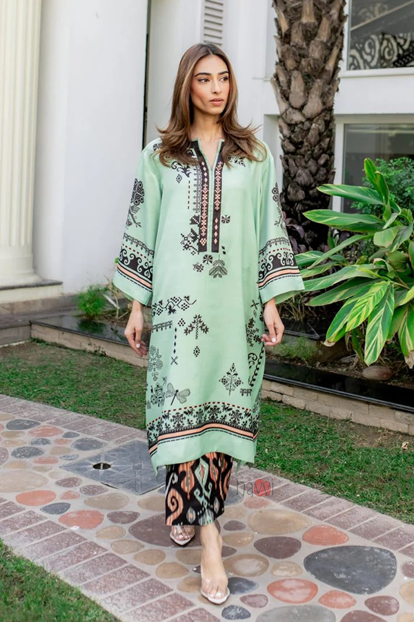 Bloom Lawn Cotton Satin Co-ord Set