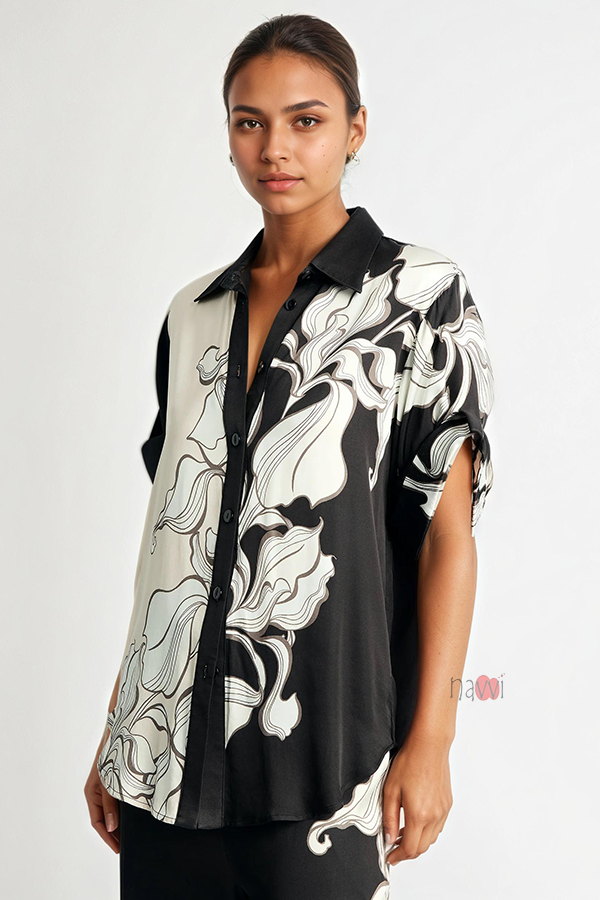 Monochrome Abstract Print Coord Set